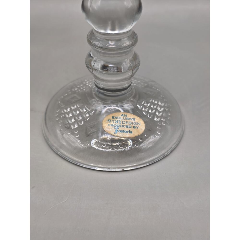 Vintage Avon Fostoria Hearts and Diamonds Clear Glass Goblet 1978 ~ Wine Chalice - Picture 3 of 5